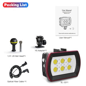 Seafrogs 6000LM Diving Photography Fill Light LED Video Light Waterproof Flash Strobe Underwater Camera Video Phone Lighting