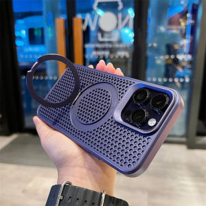 CrashStar With MagSafe Stand Honeycomb Cooling Skin-friendly Soft Silicone Phone Case For iPhone 16 15 14 Pro Max Plus 13 12 Pro Max 11 Wireless Charging Phone Casing Solid Color Matte Shockproof Phone Cover