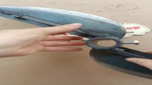 Dao máy thái chuối (cửa ngang) chạy điện dao 2 lưỡi sắc bén băm nguyên cây trục 24mm