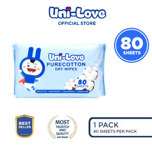 UniLove Purecotton Dry Wipes 80s Pack of 1