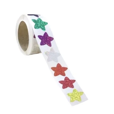 สติ๊กเกอร์ ดาว (หลากสี) สำหรับติดตกแต่ง ให้รางวัลเด็กดี multicolored stars (1 ม้วน มี 500 ดวง)