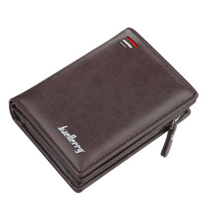 AEbaellerry New mens wallet with zipper short wallet with multiple card slots stylish verticalcoin purse for men