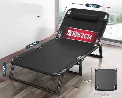 【COD/on sale】Folding Bed Portable Bed Outdoor Adjustable folding bed single heavy duty Nap Bed Office Recliner Lunch Break Bed Multifunctional Foldable bed with foam camping bed folding bed chair With Backrest Folding Sofa Bed