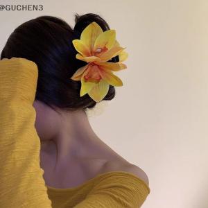 GUCHEN3🦋 New Flower tóc claws đối với phụ nữ thời trang ánh sáng sang trọng Side Clips Pháp Tính khí thanh lịch Phụ Kiện Đầu