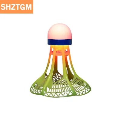 [COD] SHZTGM ลูกขนไก่แบดมินตันกันลมเรืองแสง1ชิ้นอุปกรณ์ฝึกสำหรับกีฬากลางแจ้งตอนกลางคืน