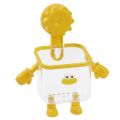 HDTRJ 2PCS Robot Shape Toothbrush Holder Wall-Mounted Perforation-Free Transparent Storage Box Creative Multi-Functional Face Towel Storage Rack Home. 