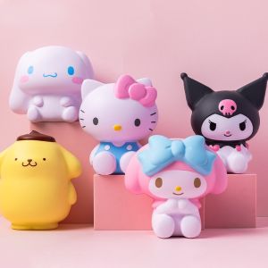 SANRIO ของเล่นบีบสกุชชี่ หนัง PU ลาย Hello Kitty Kuromi Melody Cinnamoroll Pompompurin ช่วยบรรเทาความเครียด สําหรับเด็ก