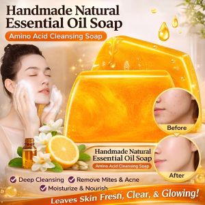 Essential Oil Whitening Soap Amino Acid Handmade Perfume Gold Long-lasting Fragrance Cleansing Soap 100g