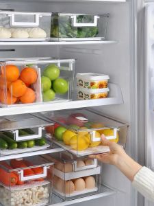 Classy Luxe Japanese Style Refrigerator Transparent Storage Box Kitchen Storage Frozen Storage Classification Beverage Fruit and Vegetable Drainage Egg Box