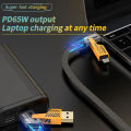 PD 65W 27W Fast Charger Cable 4 in 1 Dual Type C USB For Android iOS Metal USB Charging Cable. 