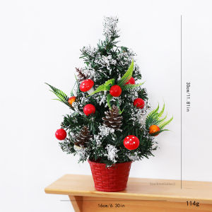 Mini Tabletop Christmas Tree Decorations - Potted Ornaments for Holiday Gifts