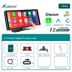 Wifi dash cam 4k Bluetooth Carplay&Android Auto Mirror Link Voice control Asawin CP10 Wireless Car Stereo 10.26 Inch IPS Touch Screen Car Radio GPS navigation night vision