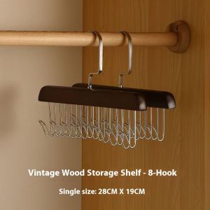 Móc treo bằng gỗ đa chức năng với 8 móc cho đồ lót và quần lý tưởng cho gia đình và ký túc xá sử dụng