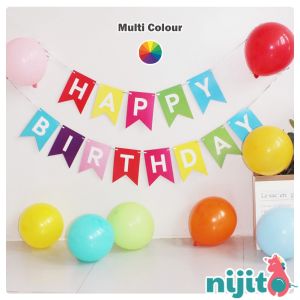 Nijito - Happy Birthday Banner Birthday Celebration Bunting Banner Home Party Decorations Decoration Fish Tails Banner