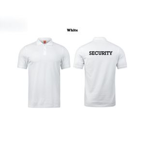 White Black Security Polo Shirt for Men Security Logo Printed Polo Shirts Fashion Simple and Casual Quick Drying Short Sleeve