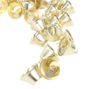 FFBH 50pcs Gingle Bell Jewelry Materials Gold Small Bell Wind Chime Multi Size Jingle Bell DIY CraftsSmall Horn Christmas 3H4K8