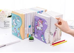 Adjustable Bookends Children Cute Unicorn Book Stand Organiser Holder Shelf Rack Table Top Kids Gift | Rack Buku Kanak