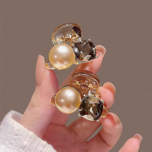 2pcs/set Elegant Pearl Rhinestoe Mini Hair Claw For Women Girls Sweet Claw Clip Small Hair Clip Hairpin Fashion Hair Acceseories h260609