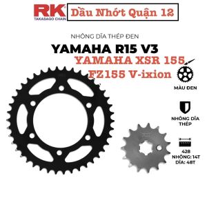 Yamaha R15 / XSR155 / FZ155 V-ixion / MT-15 Bộ Nhông 14T - Dĩa 48T 52T Sên RK 428ELO Oring 132L