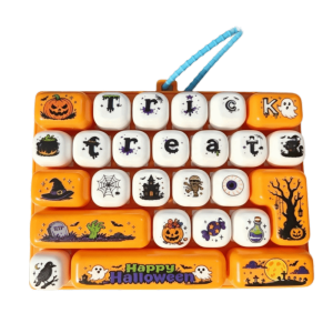 OKDEALS01 26 Key Decompression Button Toy Creative Style Cute Design keyboard Pendant Keychain Small Gift Halloween Keyboard Keychain Children Use