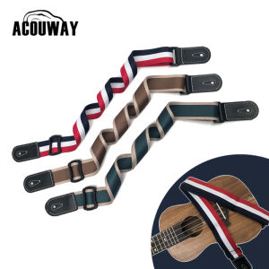 Acouway Adjustable ukulele strap Belt Soft Polyester material 3 colors and styles ukelele strap sling PU leather end