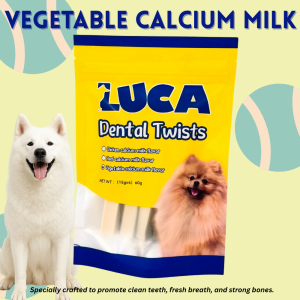 Luca Dog Treats Dental Twists Natural Chewing Dental Hygiene All Breeds Chicken Beef Vegetable Flavors