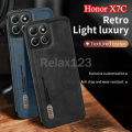 สำหรับ Huawei Honor X7C 4G HonorX7C 4G HonorX7 C 7C HonorX 4G เคส2024เลนส์กล้องเคสโทรศัพท์เคลือบหนังสำหรับ Honor X7C 4G ผิวสัมผัสกับฝาหลัง. 