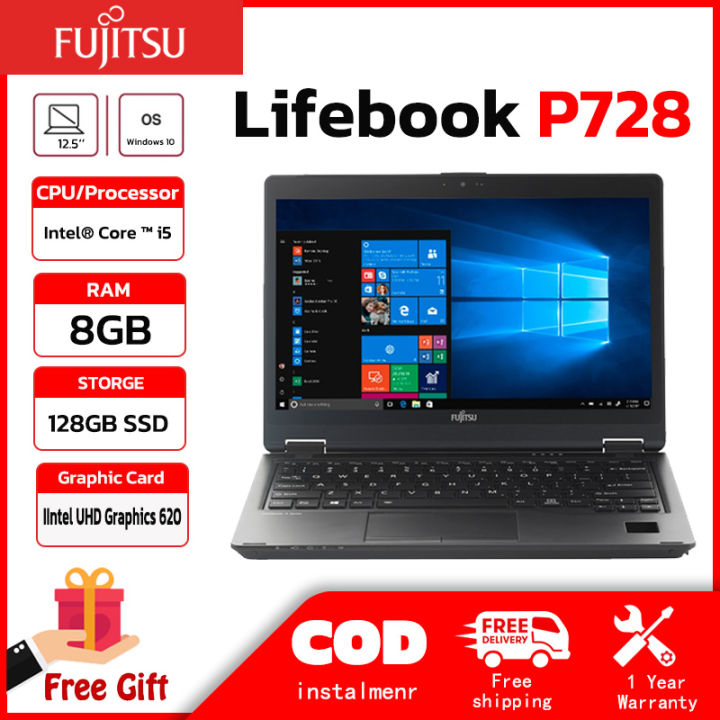 Fujitsu Lifebook P728 laptop Intel Core i5 8th Gen RAM 8GB SSD