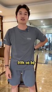 Bộ Đồ Thể Thao Nam Cổ Tròn Cao Cấp Thun Lạnh Co Giãn – Áo + Quần Tập Gym Chạy Bộ Thoáng Mát Thấm Hút Mồ Hôi  BTT 11