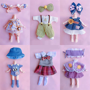 QUANSEN Clothes Set for 16-17cm Ob11 Doll Fashion Suit 1 8 bjd Doll Dressup Skirt 6 Inch Cute Clothes Uniform