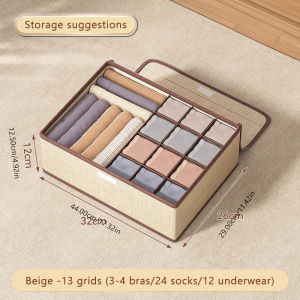 EUNICE Underwear Storage Box With Lid Dustproof Socks Bra Drawer Clothes Storage Organizer Underwear Bag Household Wardrobe Box