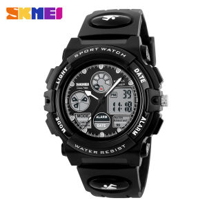 SKMEI 1163 Teen Student  Sport Dual Display Watch Digital Quartz Double Time Wristwatch Alarm Stopwatch 50m Waterproof