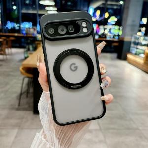 MagSafe Case for Google Pixel 10 Pro XL Pixel 9 Pro XL 360° Rotating Ring Stand Clear & Matte Back Cover Anti-Yellowing Precise Camera Protection Flexible Edge Shockproof Cover