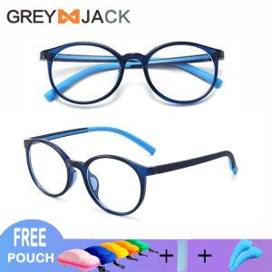 Grey Jack: Kacamata Anak Antiradiasi Komputer Gadget TV TR90 Lentur Fashion Anak Perempuan & Laki - Laki 51632