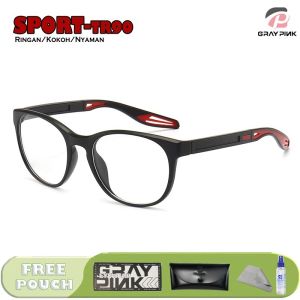 GENTLE FAWN Frame Kacamata Antiradiasi TR90 Sporty Fashion Pria Terbaru Olahraga Lentur Bisa Minus Antiradiasi Blueray Photocromic 5901