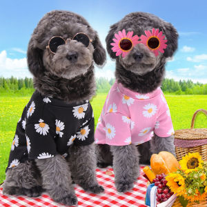 2 Colors Fashion Brand Daisy Printed Coat Korean Breathable Dog Costume Dog Clothes Dog Shirt