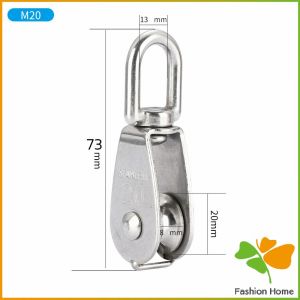 FASHION หัวรอกล้อหมุน สแตนเลส 304 ขนาด M15 M20 M25 M32 U-shaped fixed pulley FASHION