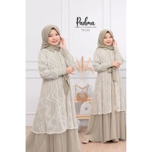 gamis akila set hijab kekinian untuk usia 5-13 tahun bahan cruty baby doll tampil cantik dan imut