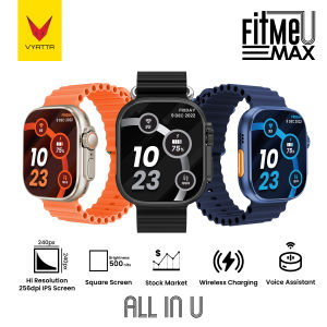 VYATTA FITME U MAX SMARTWATCH LARGE IPS SCREEN 196" 100+ SPORT MODE STOCK MARKET