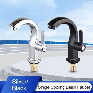 JIAOD Multifunction Bathroom Basin Faucet Single Cold Modern Single Lever Hole Tap Practical Safety Deck Mounted Sink Faucet Kitchen