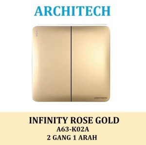 ARCHITECH INFINITY A63-K02A GOLD Sakelar/CETEKAN Lampu 2 Gang 1 Arah