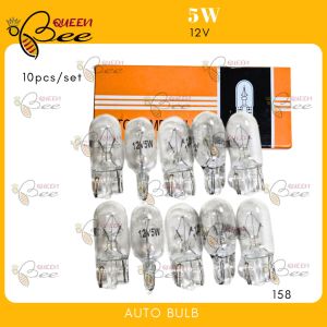 QUEENBEE 10PCS/BOX T10 Halogen 5W Saksak Type 12v 24v Interior Light Bulbs Car Auto Truck 158