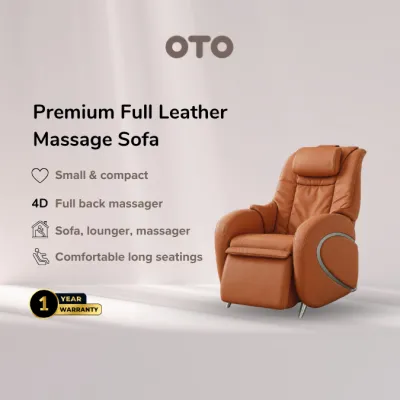 OTO Oasis Premium Full Leather Massage Sofa Compact 4D Full Back Massager Leg Massager & Leg Rest Lounger SK-03
