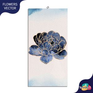TENNESY HIASAN DINDING FLOWER BUNGA WATER BLUE 15x30CM WALL DECOR PAJANGAN POSTER DEKORASI DINDING KAMAR RUMAH