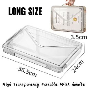 Long File Organizer Folder File Box Clear File Case Document Oorganizer Paper Storage With Handle