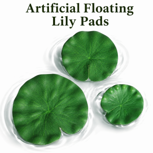 PLLEWY Multi Size Artificial Lily Pads EVA Floating Leaf Decoration Floating Lotus Leaf Anti-fade Fake Water Lily Pads Pond
