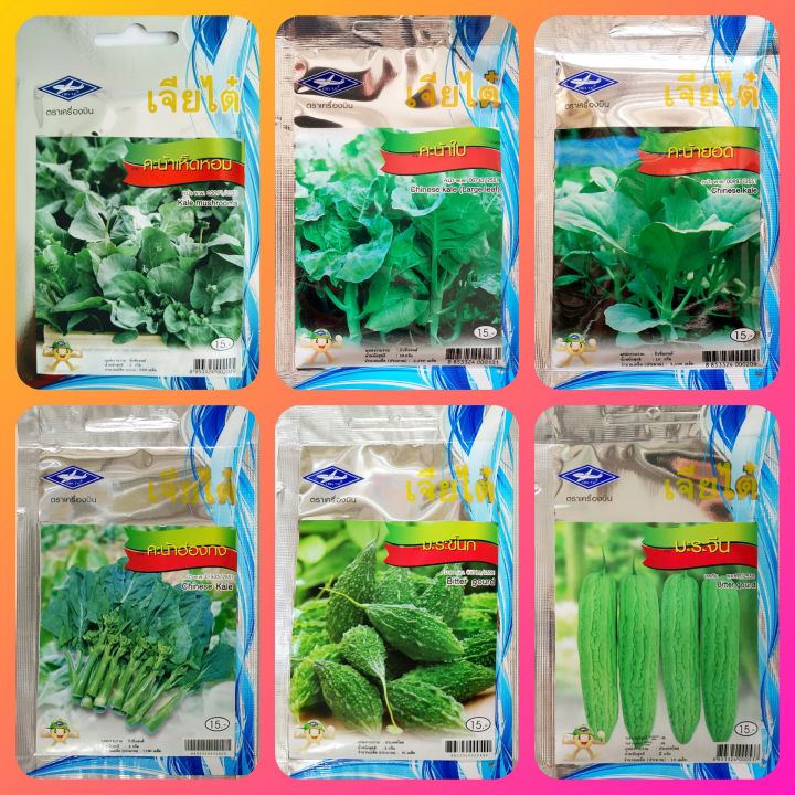 เมล็ดพันธุ์ผักรวม เจียไต๋ คะน้าเห็ดหอม คะน้าใบ มะระ