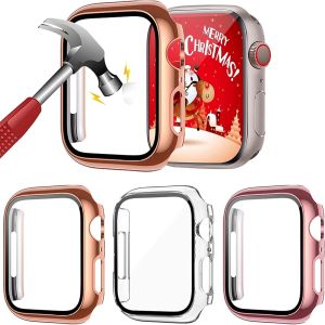 Screen Protector+Case For Apple Watch 8 45mm 41mm 42mm 38mm 44mm 40mm Screen Protector Cover PC Protection Frame For Apple Watch Series 8 7 SE 6 5 4 3 2 1 Protective Case