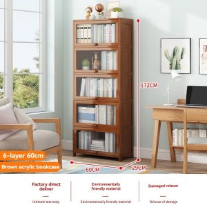 5/6/7 Layer BookShelf Cabinet Wood Storage Bookcase Cupboard Bamboo Rack Shelves Organize Cabinet