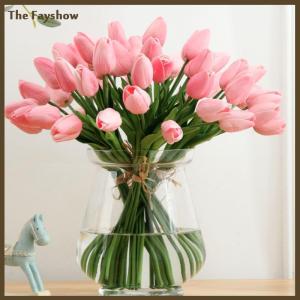 [The Fayshow] Hoa tulip nhân tạo Bó hoa giả liên lạc thật trang trí tiệc cưới tại nhà